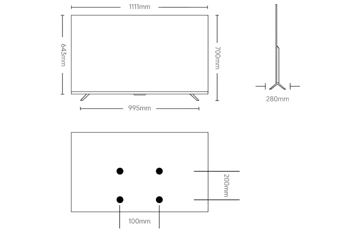 ابعاد تلویزیون 50 اینچ چقدر است؟ _ اندازه دقیق + فاصله دید ایده_آل - تصویر 1