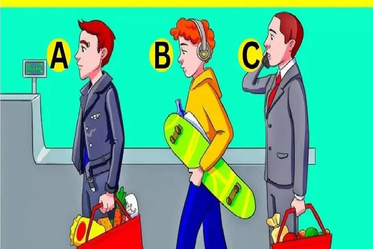 معمای تصویری؛ کدوم یکی از این افراد توی صف، پدره و مسئولیت پذیره؟ + جواب