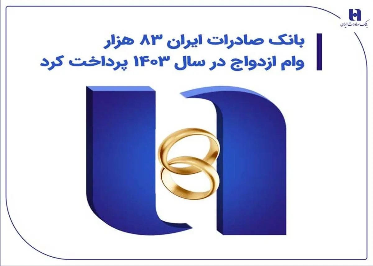 بانک صادرات ایران ۸۳ هزار وام ازدواج در سال ۱۴۰۳ پرداخت کرد