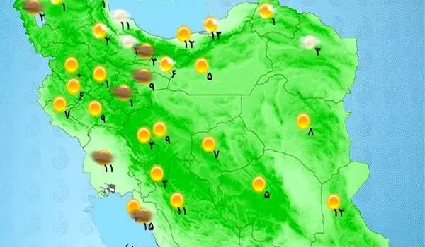 پیش بینی هوای کشور امروز و فردا ۱۲ و ۱۳ آذر ۱۴۰۳