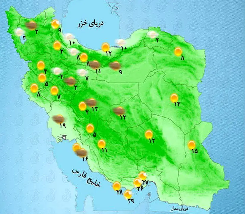 پیش بینی هوای کشور امروز ۲۷ آبان ۱۴۰۳ | جو پایدار در اکثر مناطق کشور