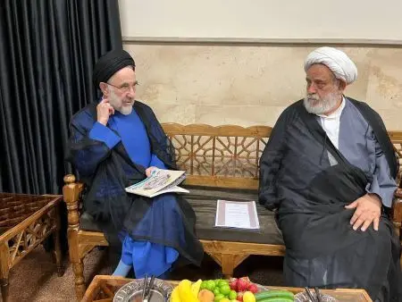 دیدار سید محمد خاتمی با شیخ حسین انصاریان + عکس