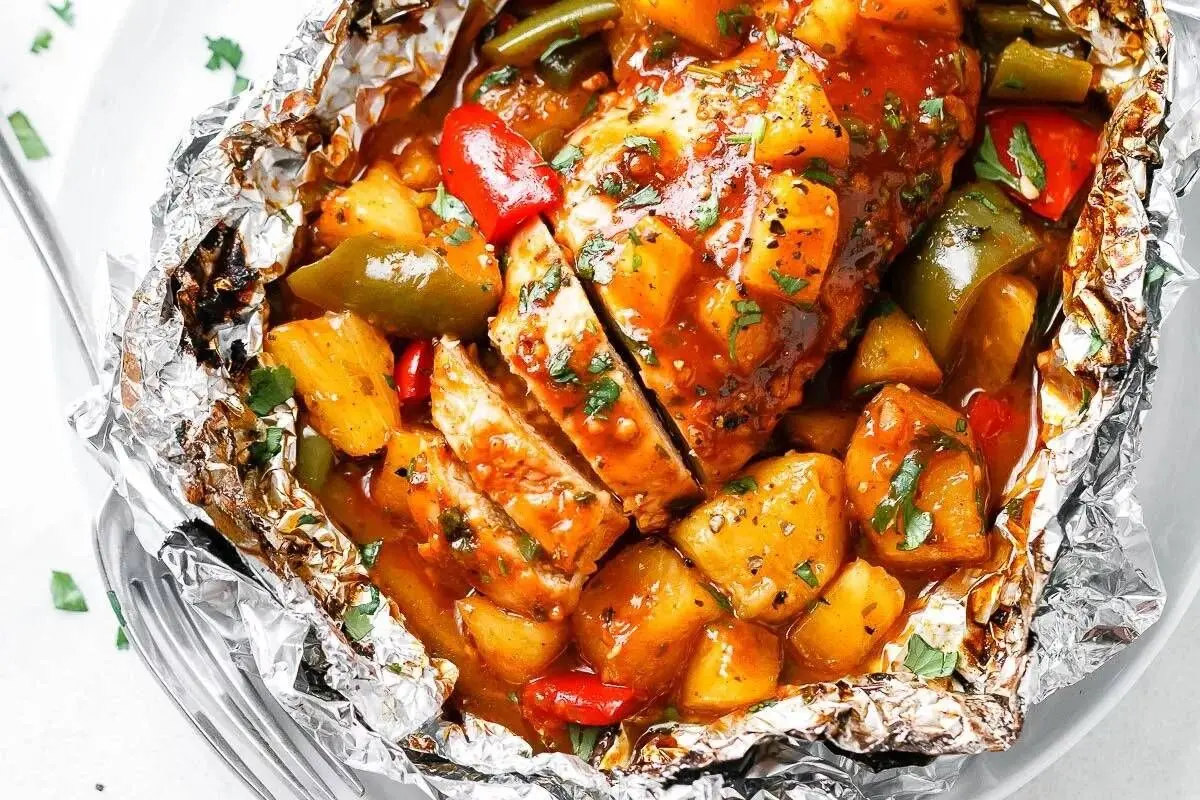 طرز تهیه فویل‌پک مرغ و سبزیجات