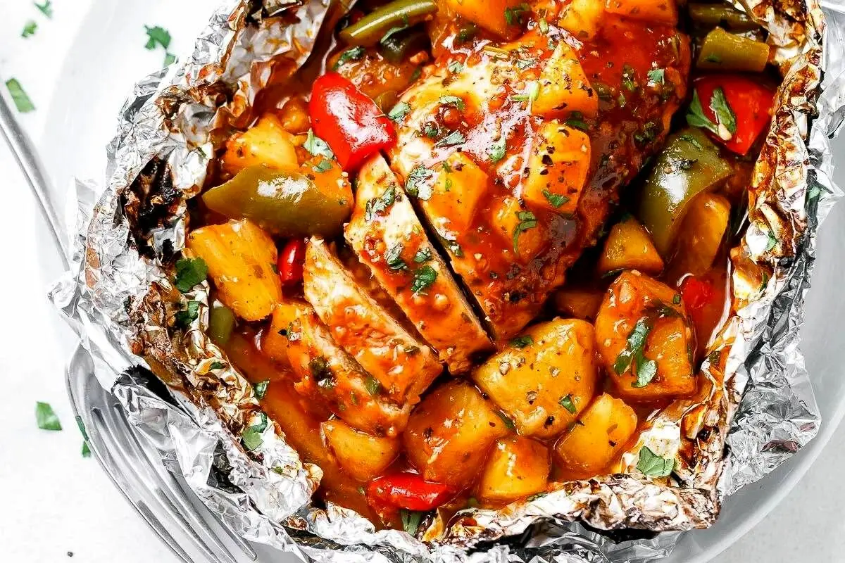 طرز تهیه فویل‌پک مرغ و سبزیجات