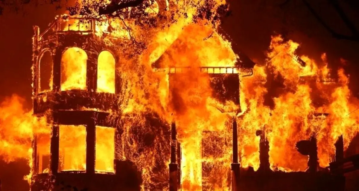 نابودی یک هتل در آتش سوزی کالیفرنیا + تصویر