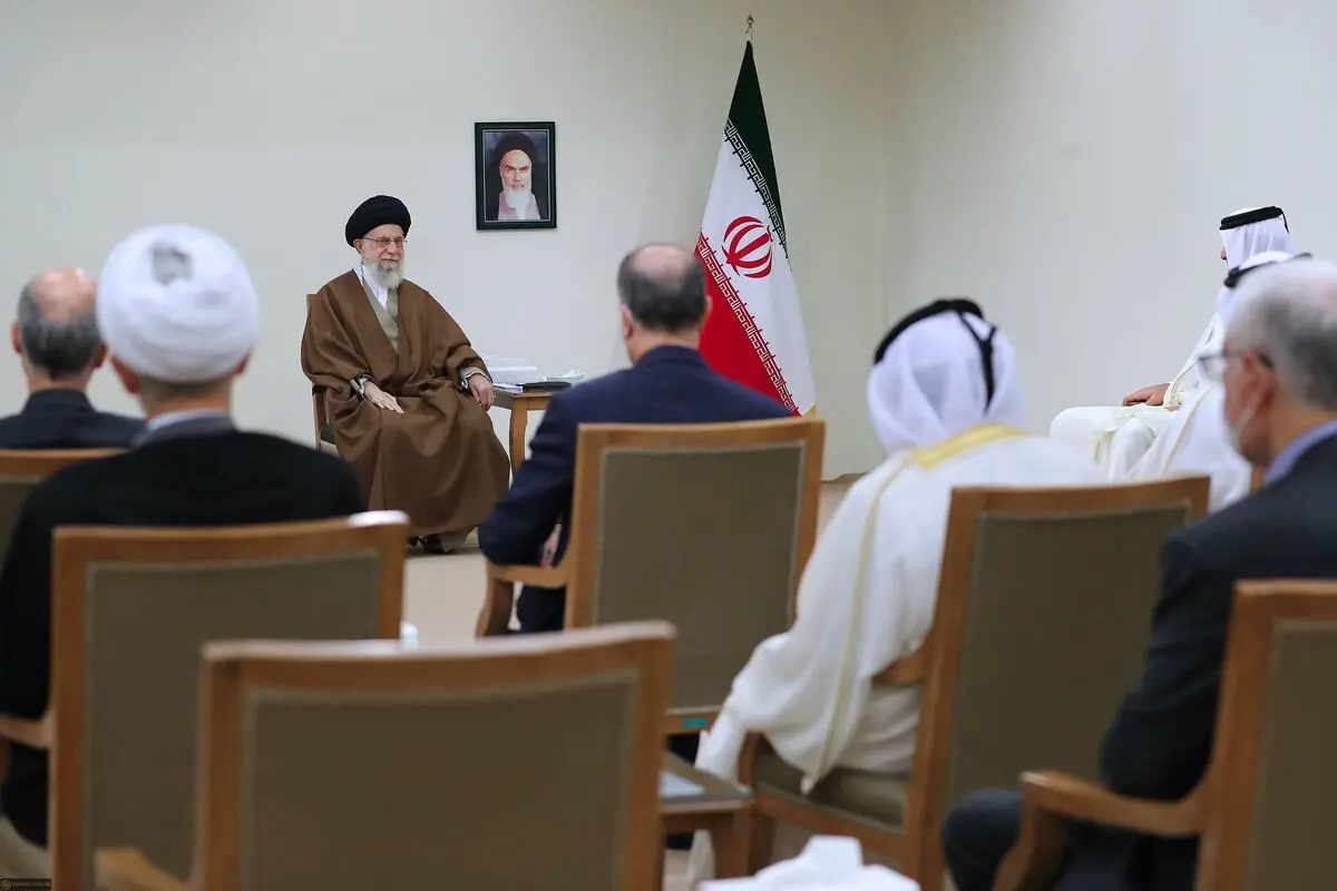 دیدار امیر قطر و هیئت همراه با رهبر انقلاب