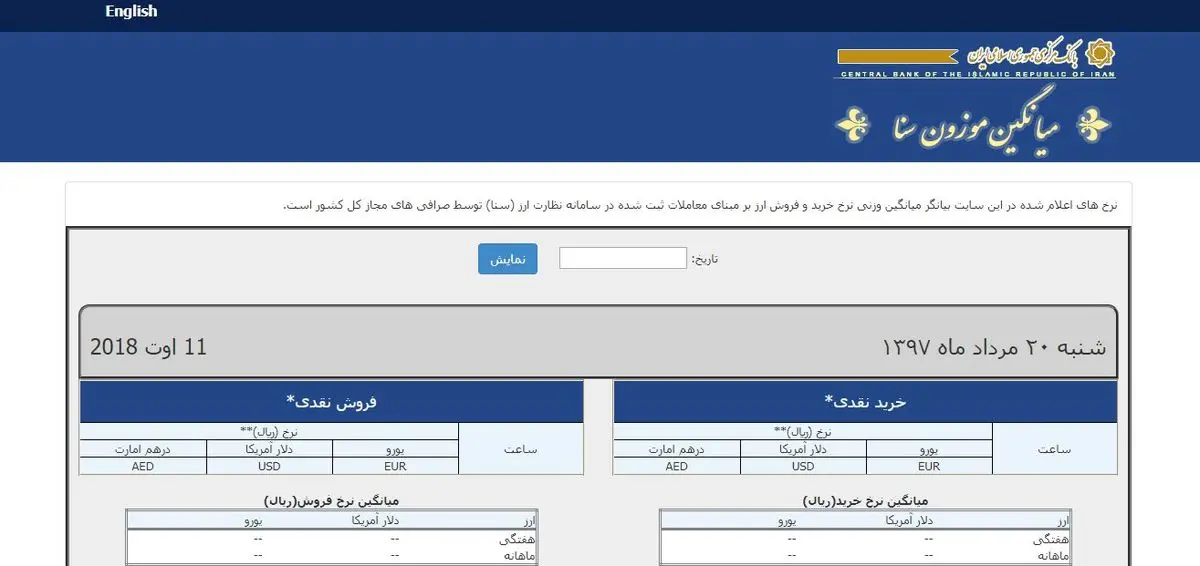 اطلاعیه بانک مرکزی درخصوص اعلام روزانه نرخ ارز