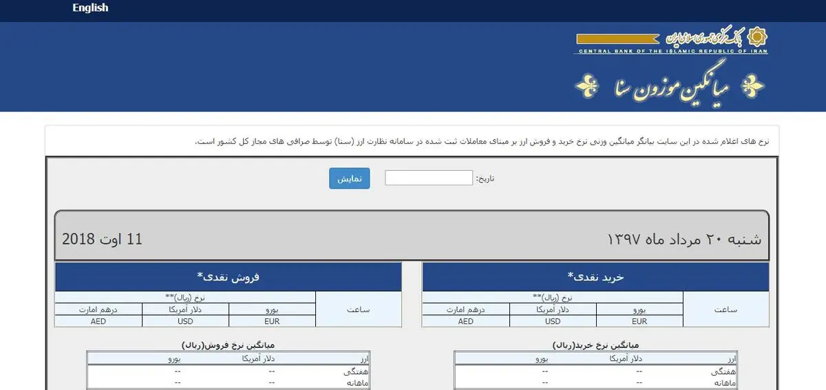 اطلاعیه بانک مرکزی درخصوص اعلام روزانه نرخ ارز