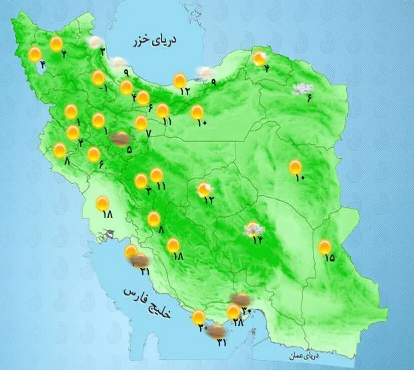 پیش بینی هوای کشور در روزهای آینده؛ بارش ها ادامه دارد
