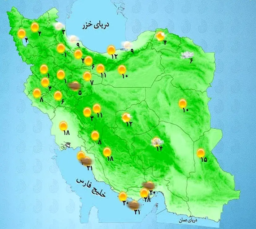 پیش بینی هوای کشور در روزهای آینده؛ بارش ها ادامه دارد