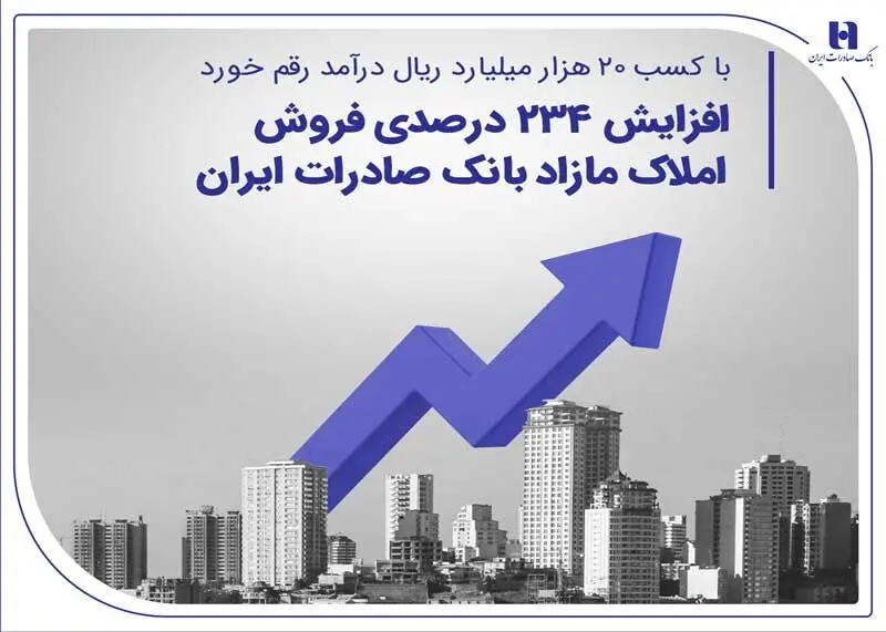 افزایش 234 درصدی فروش املاک مازاد بانک صادرات ایران
