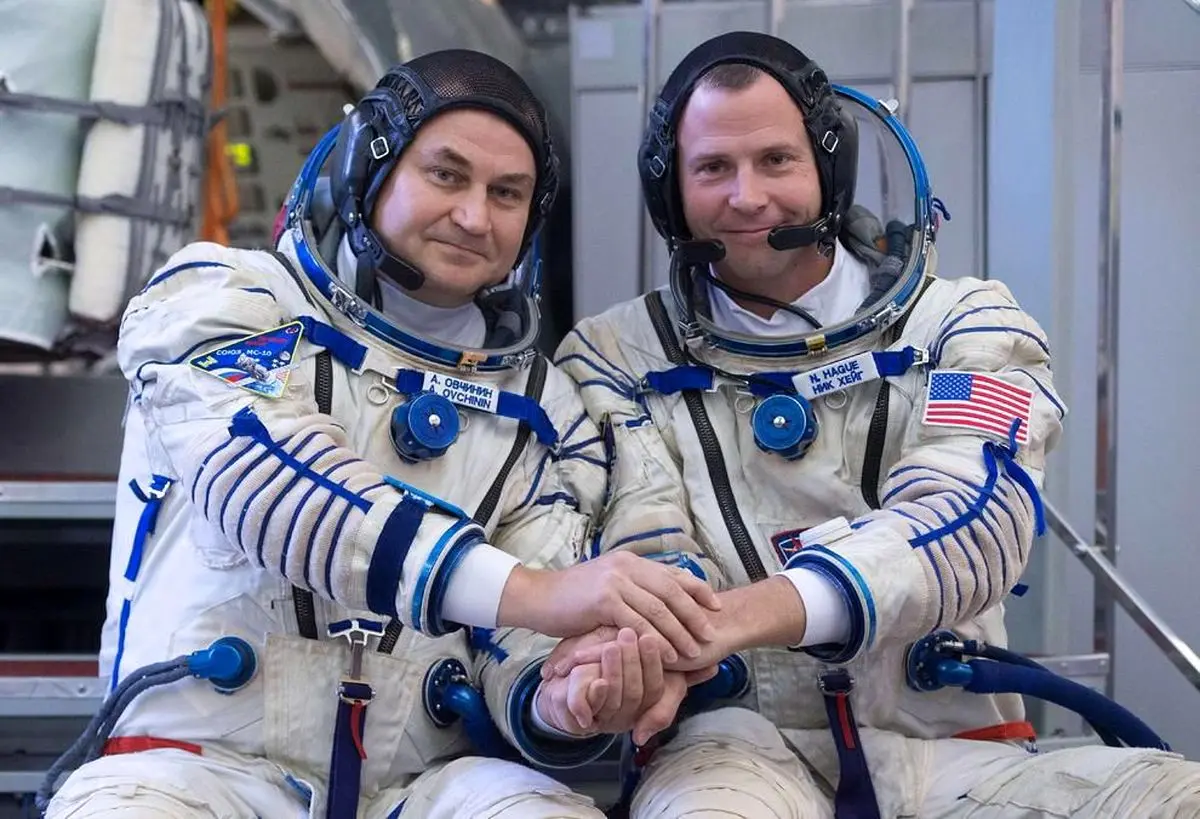 دو فضانورد روسی و آمریکایی در ایستگاه فضایی بین‌المللی + تصویر