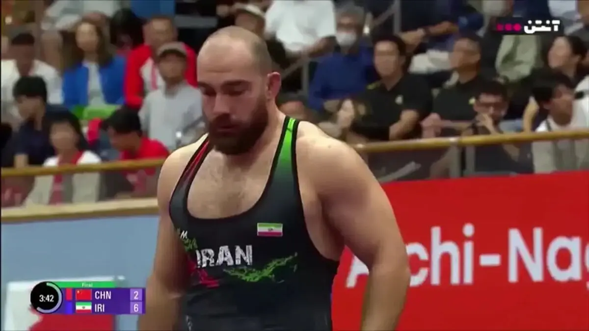  مدال طلای وزن ۱۲۵ kg امیرحسین زارع مقابل حریف چینی
