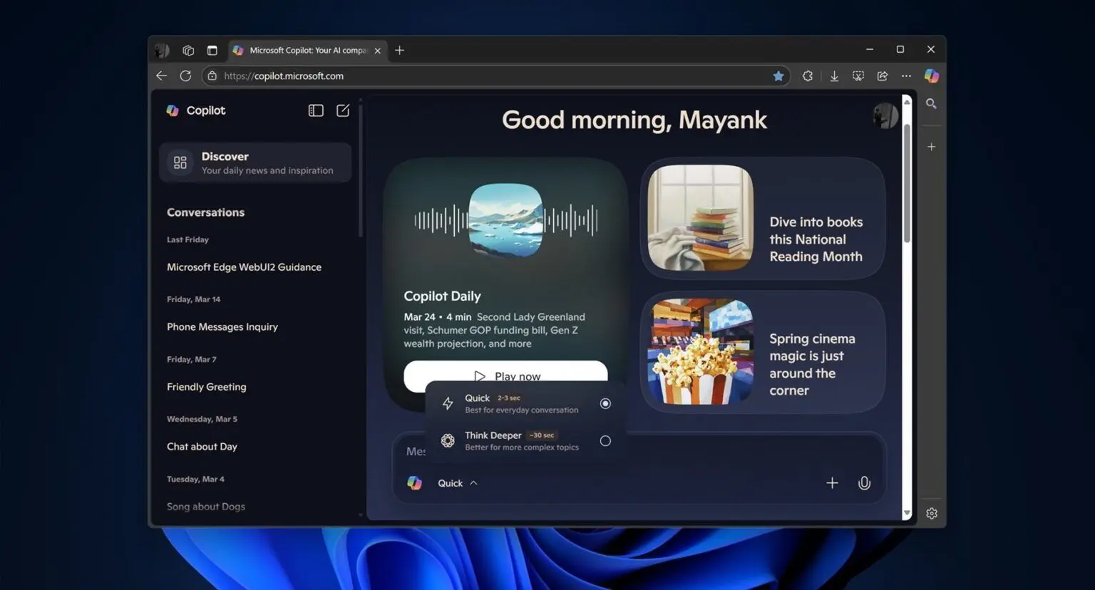 مایکروسافت رابط کاربری کوپایلت را با ظاهری مشابه چت‌جی‌پی‌تی به‌روزرسانی می‌کند
