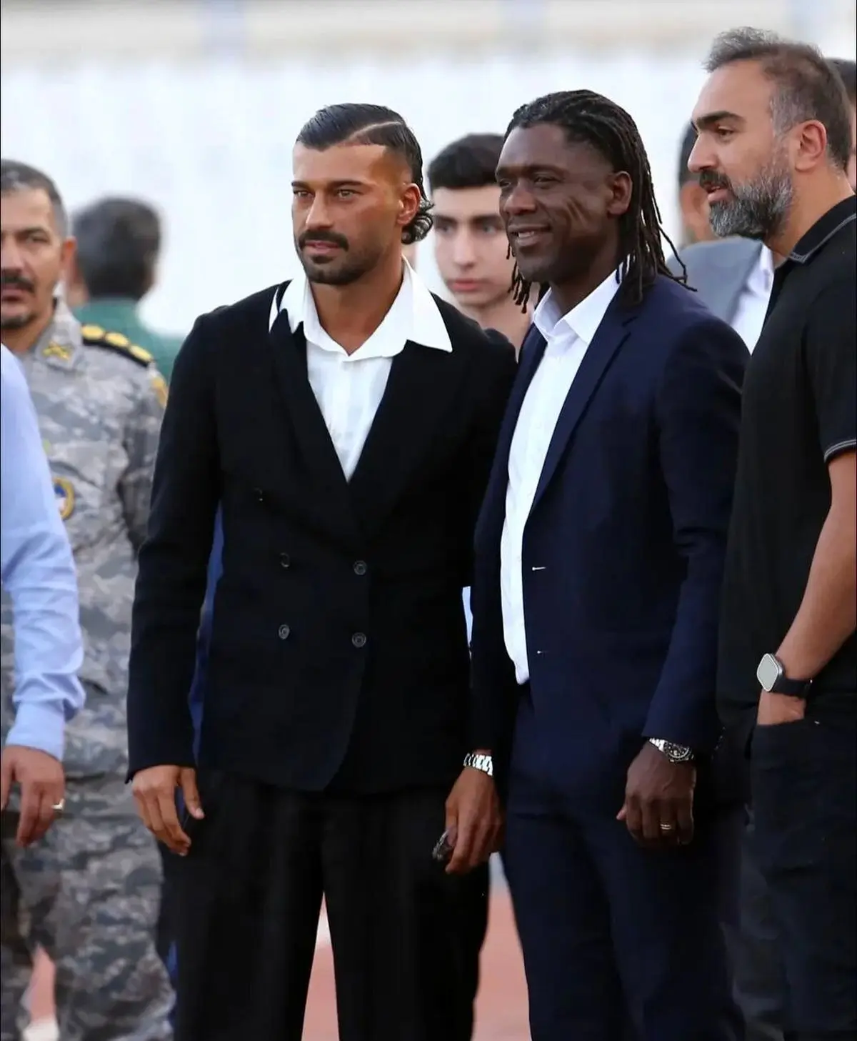 استایل جالب توجه رامین رضاییان در جایگاه ویژه ورزشگاه شهر قدس 