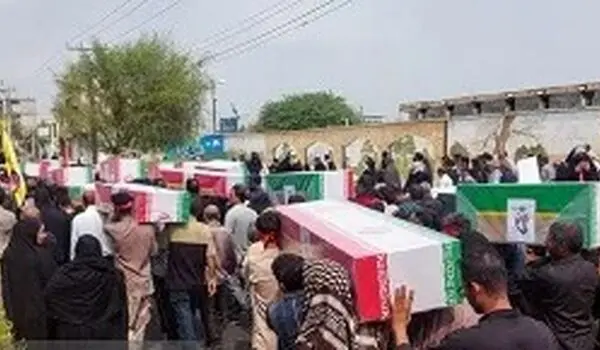 اعلام اسامی شهدای تفحص شده مدرسه شجره طیبه میناب: راحله رنجبری پازیریک، هدیه رسولی، ملیحه نعیمی، مرضیه فیروزی، نرگس ذاکری، مهسا رنجبری و....