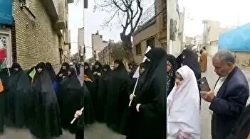 اتمام حجت زنان حامی قانون حجاب مقابل بیت آیت الله جوادی آملی!
