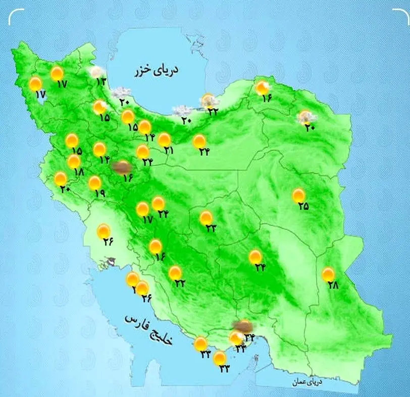 پیش بینی هوای کشور امروز ۱۸ مهر ۱۴۰۳ | فعالیت سامانه بارشی در شمال و جنوب کشور